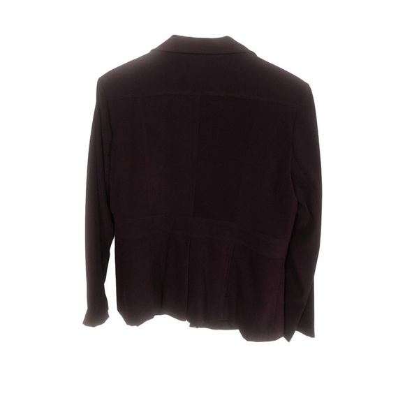 Retro Suede Blazer 80s Vibes (Shoulder Pads) Fashion Bug Plum Preppy Girl Boss M - Picture 7 of 10